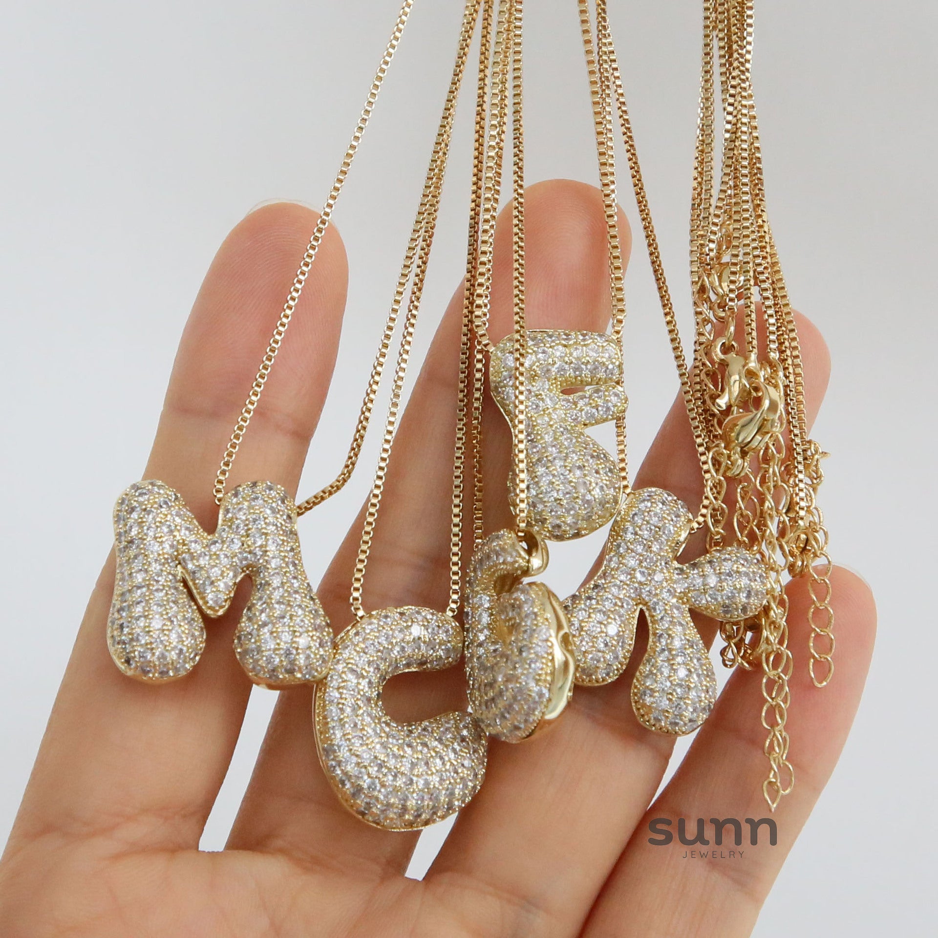 Zaidee Bubble Initial Necklace [NI7CTGXJ]