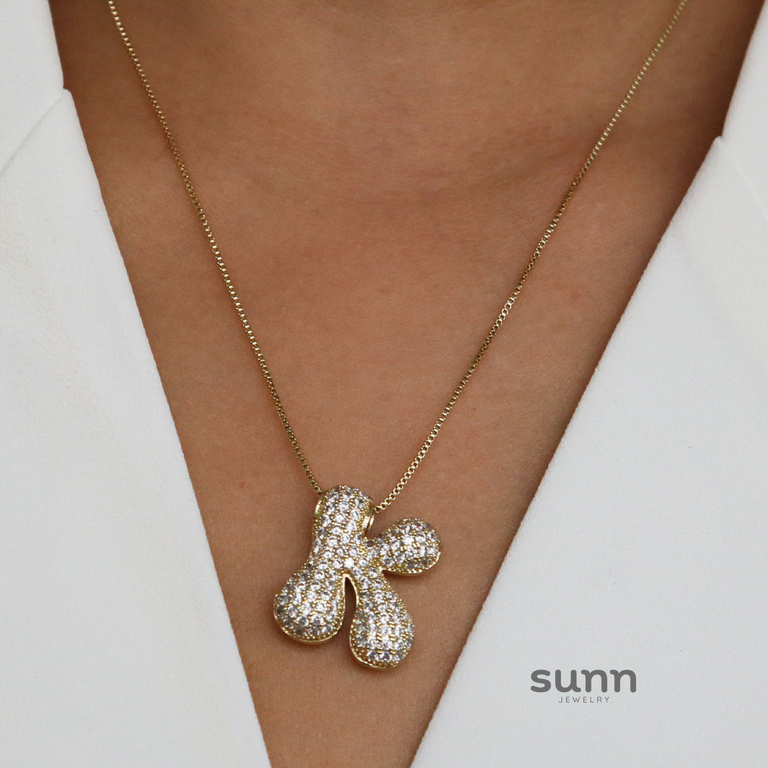 Zaidee Bubble Initial Necklace [PAPH0QCB]