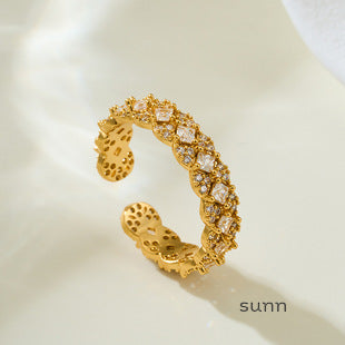 Zainab Floral Zirconia Open Ring [TOYME682]
