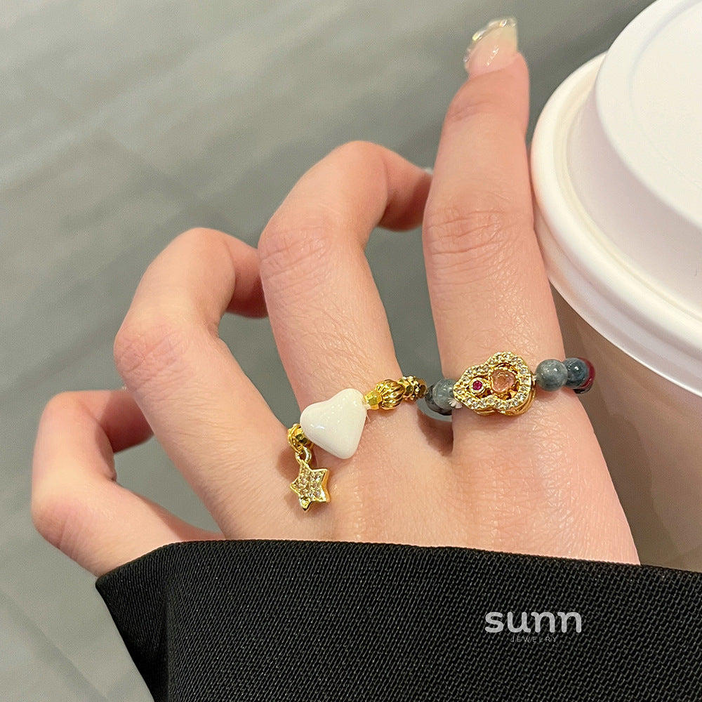Zakiyah Beaded Gourd Ring [FB8JLXUU]