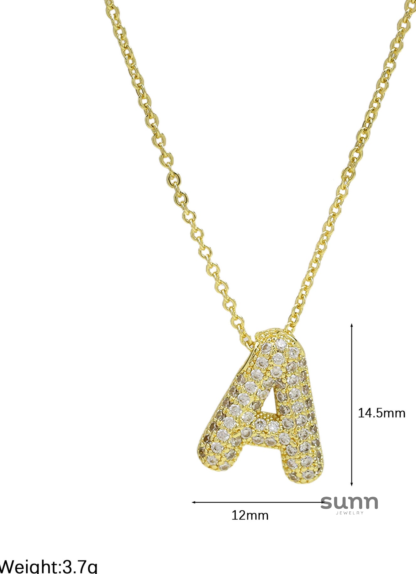 Zalia Gilded Bubble Letter Necklace [56ASKQ32]