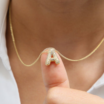 Zalia Gilded Bubble Letter Necklace [XF21BJJD]