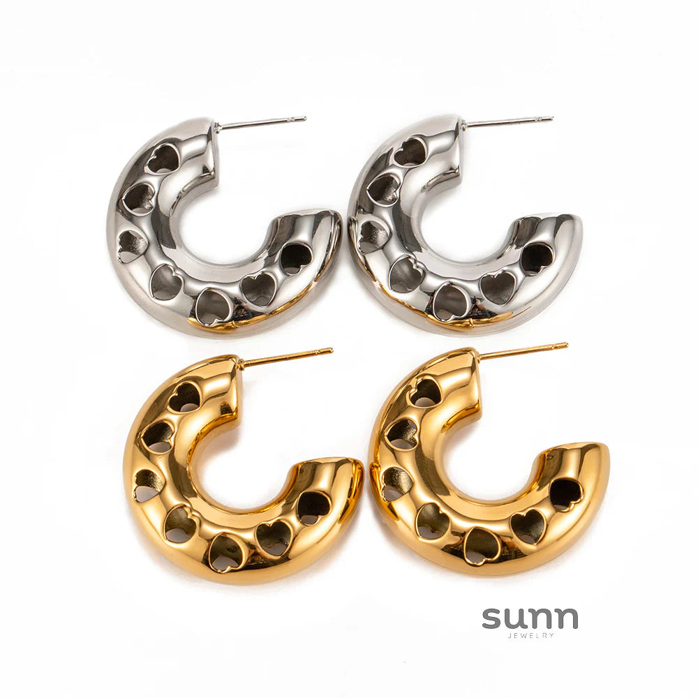 Zamara Puffy Heart Studs