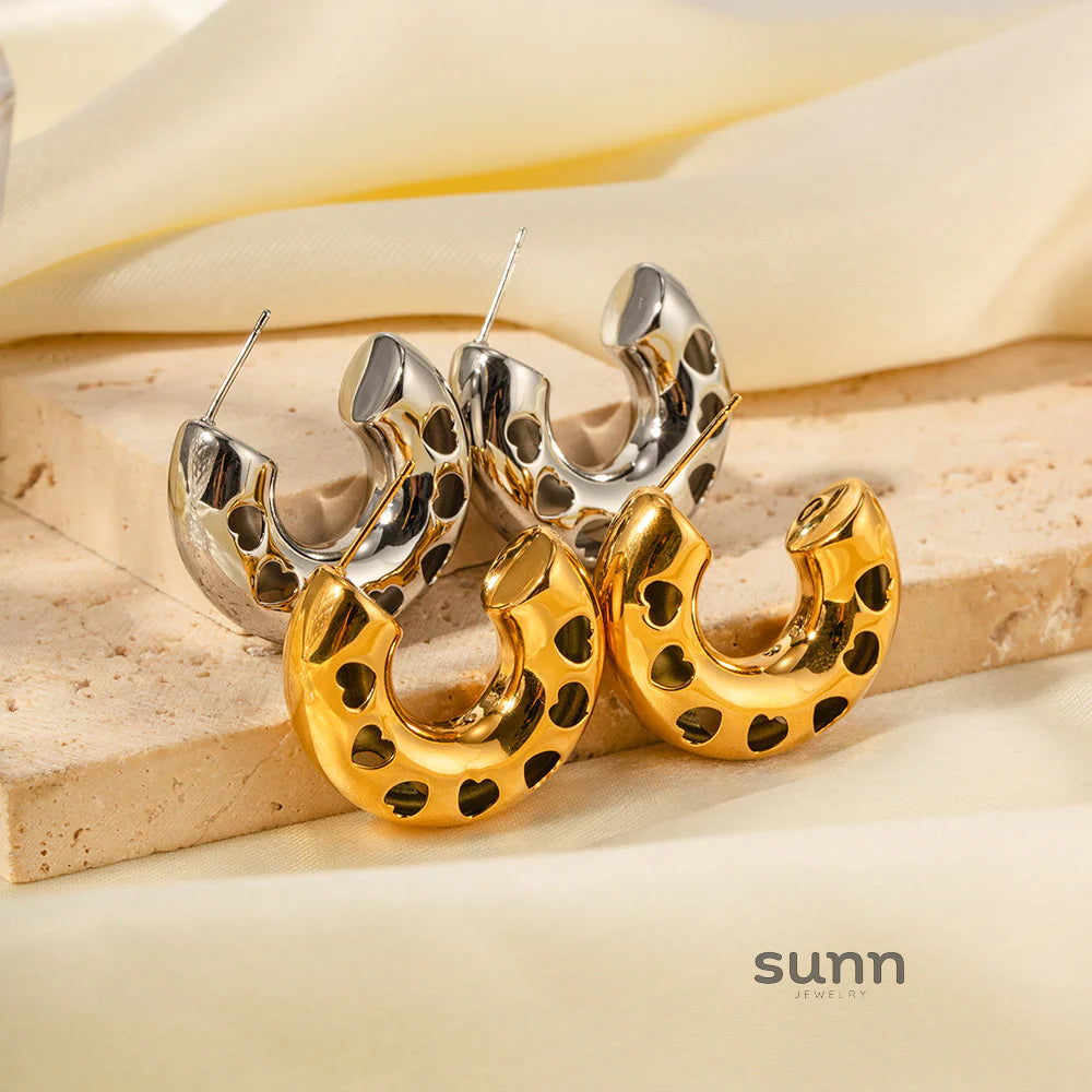 Zamara Puffy Heart Studs