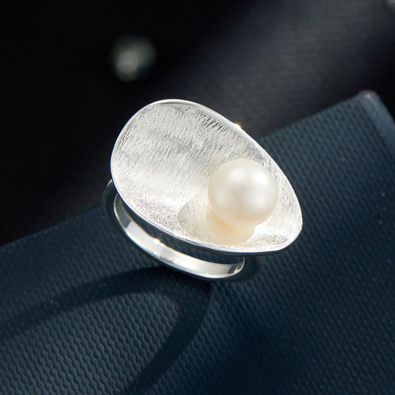 Zamya Brushed Pearl Open Ring [CJ831VCE]