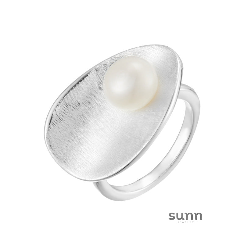 Zamya Brushed Pearl Open Ring [JFEW7LZO]