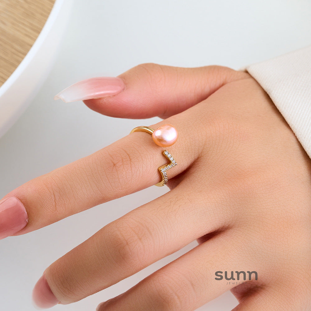Zaniah Pearl Open Ring [K3L1P6LK]