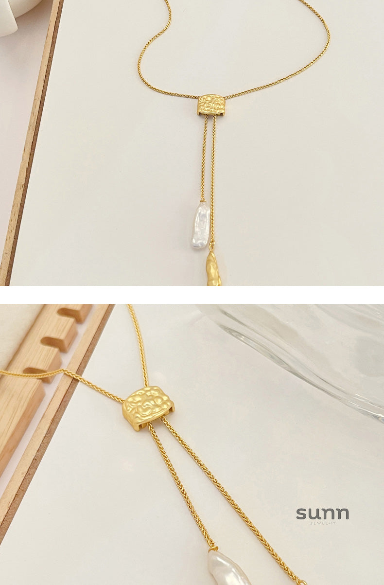 Zaniya Twist & Pearl Necklace [B3DS40LP]