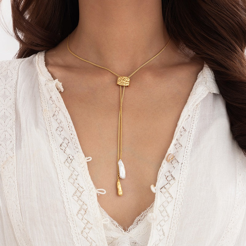 Zaniya Twist & Pearl Necklace [2333SH62]