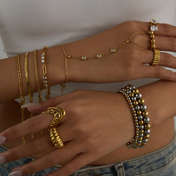 Zanyla Floral Zircon Bracelet [YM32I96W]