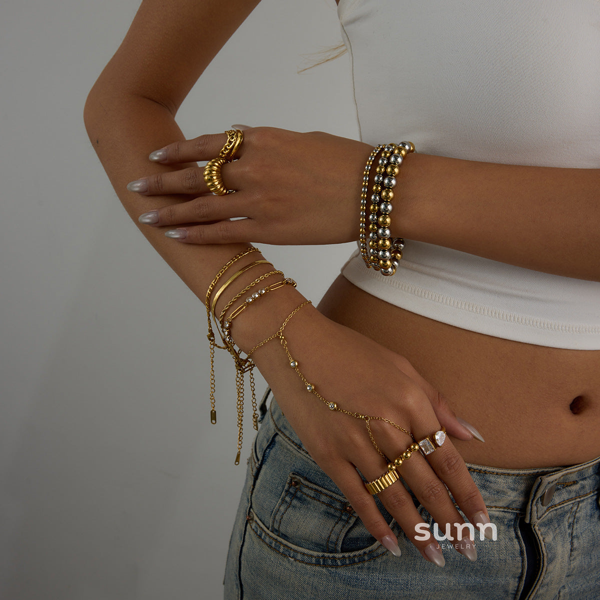 Zanyla Floral Zircon Bracelet [JMMGOT3M]