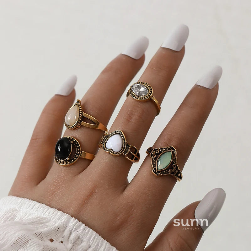 Zaria Crystal Stacking Ring Set