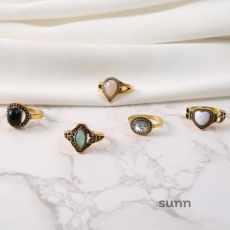 Zaria Crystal Stacking Ring Set