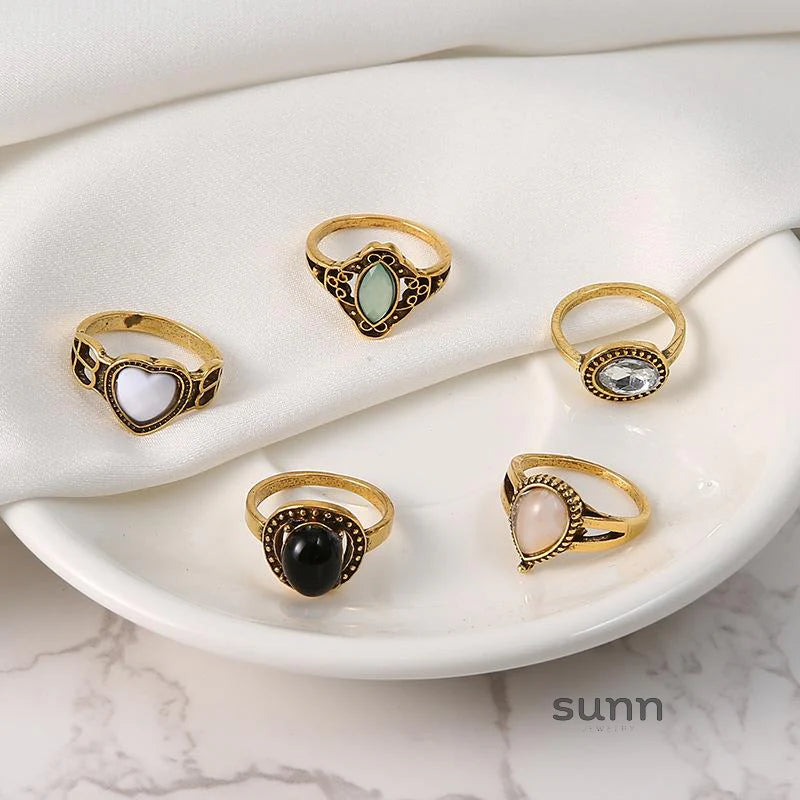 Zaria Crystal Stacking Ring Set