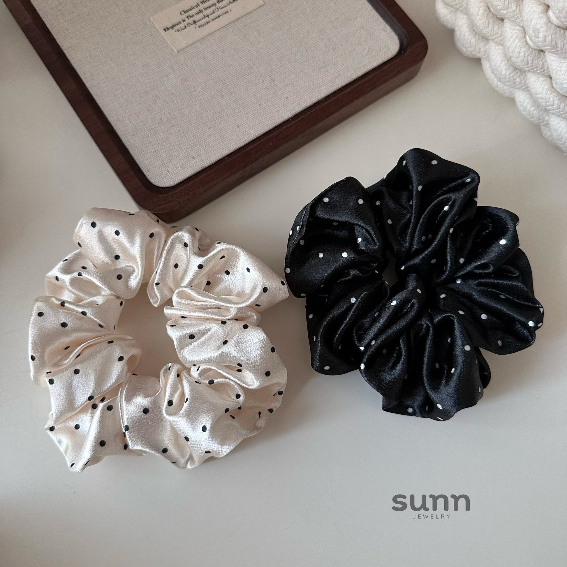 Zaria Polka Dot Satin Scrunchie [G8NXS5PV]