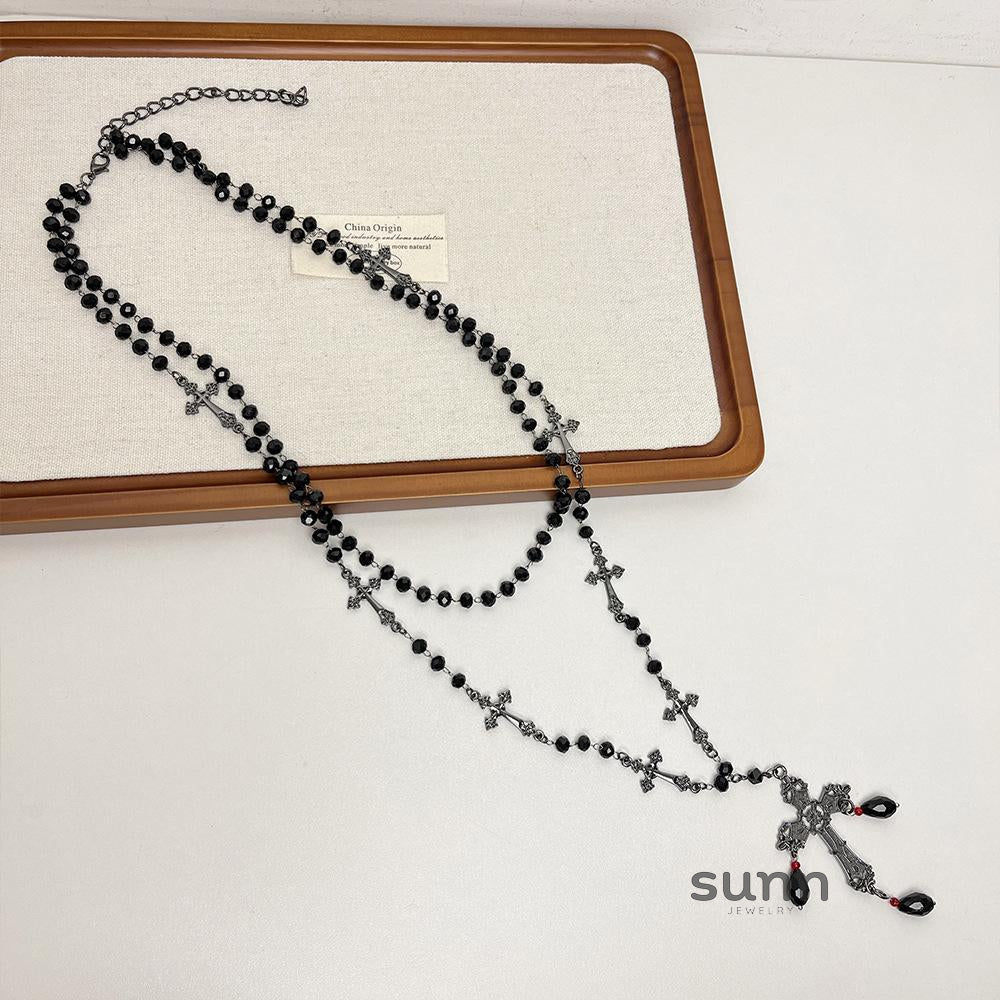 Zarya Layered Cross Necklace [DQAJ8ATX]