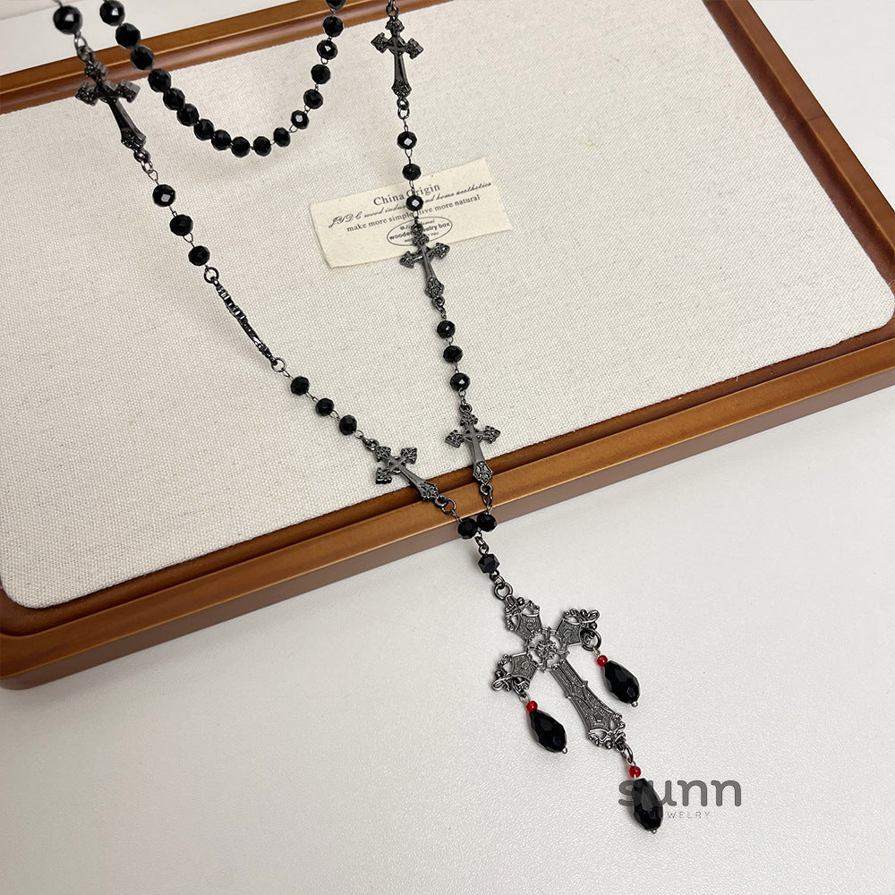 Zarya Layered Cross Necklace [MN38R90V]