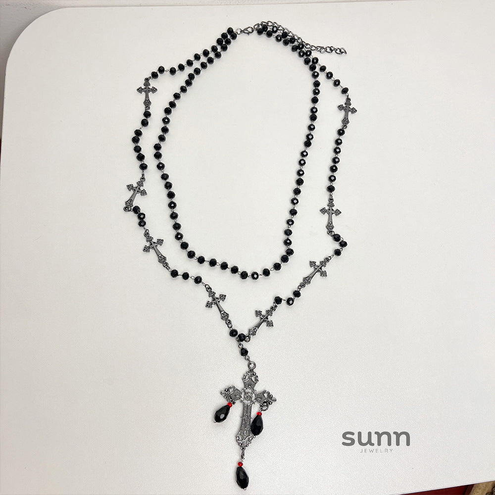 Zarya Layered Cross Necklace [XVJSQFDY]