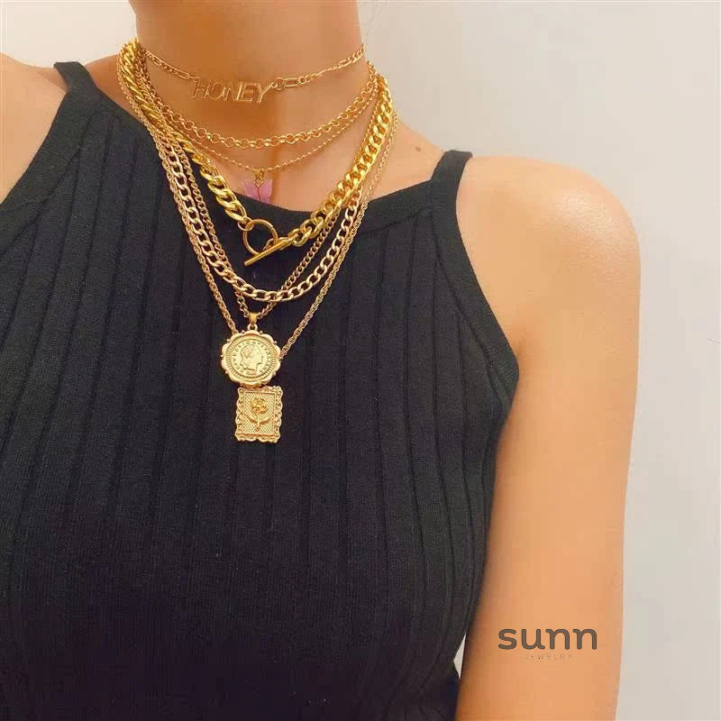 Zaylah Layered Butterfly Necklace Set