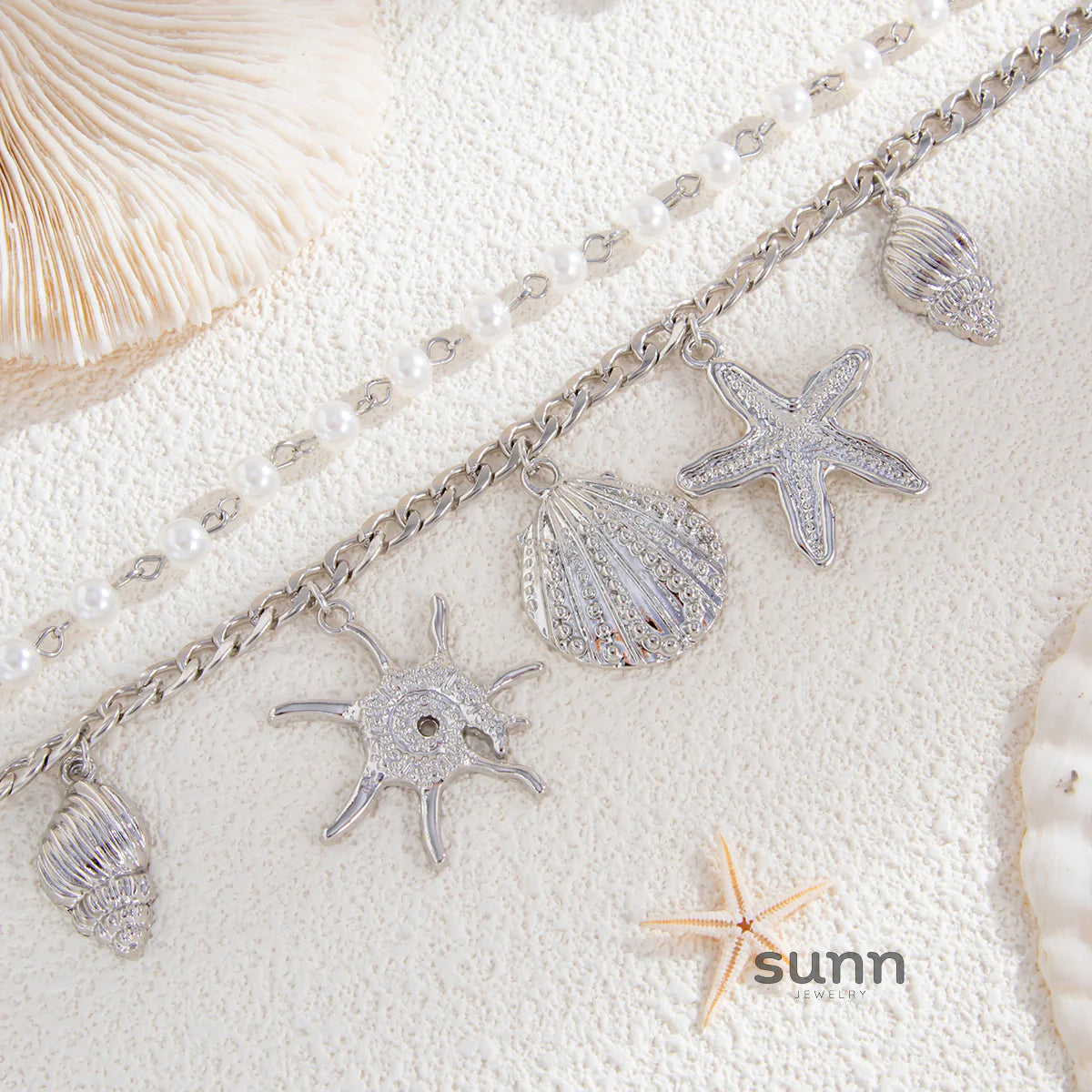 Zayna Ocean Charm Anklet Set