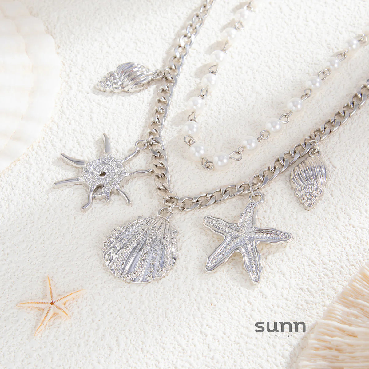 Zayna Ocean Charm Anklet Set