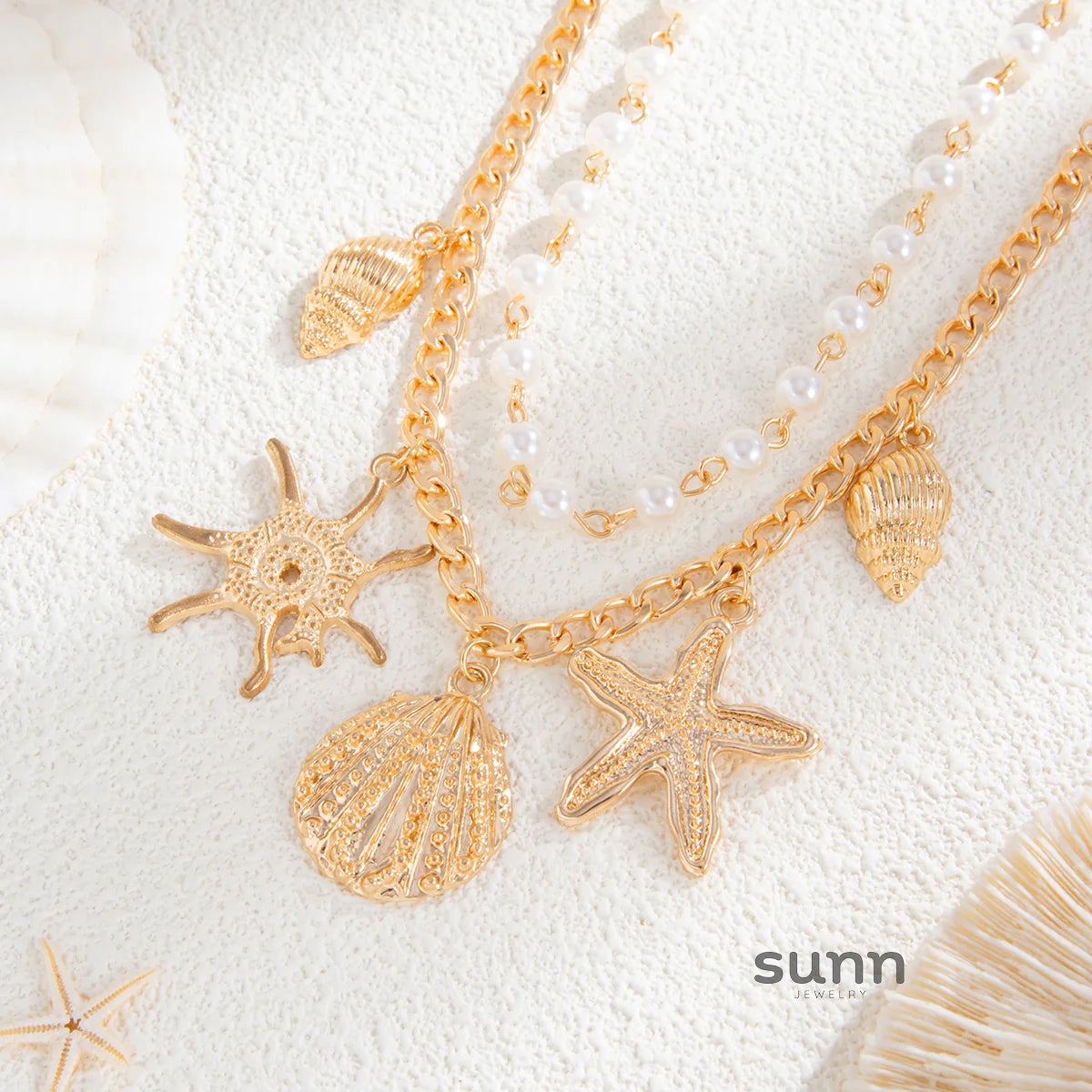Zayna Ocean Charm Anklet Set