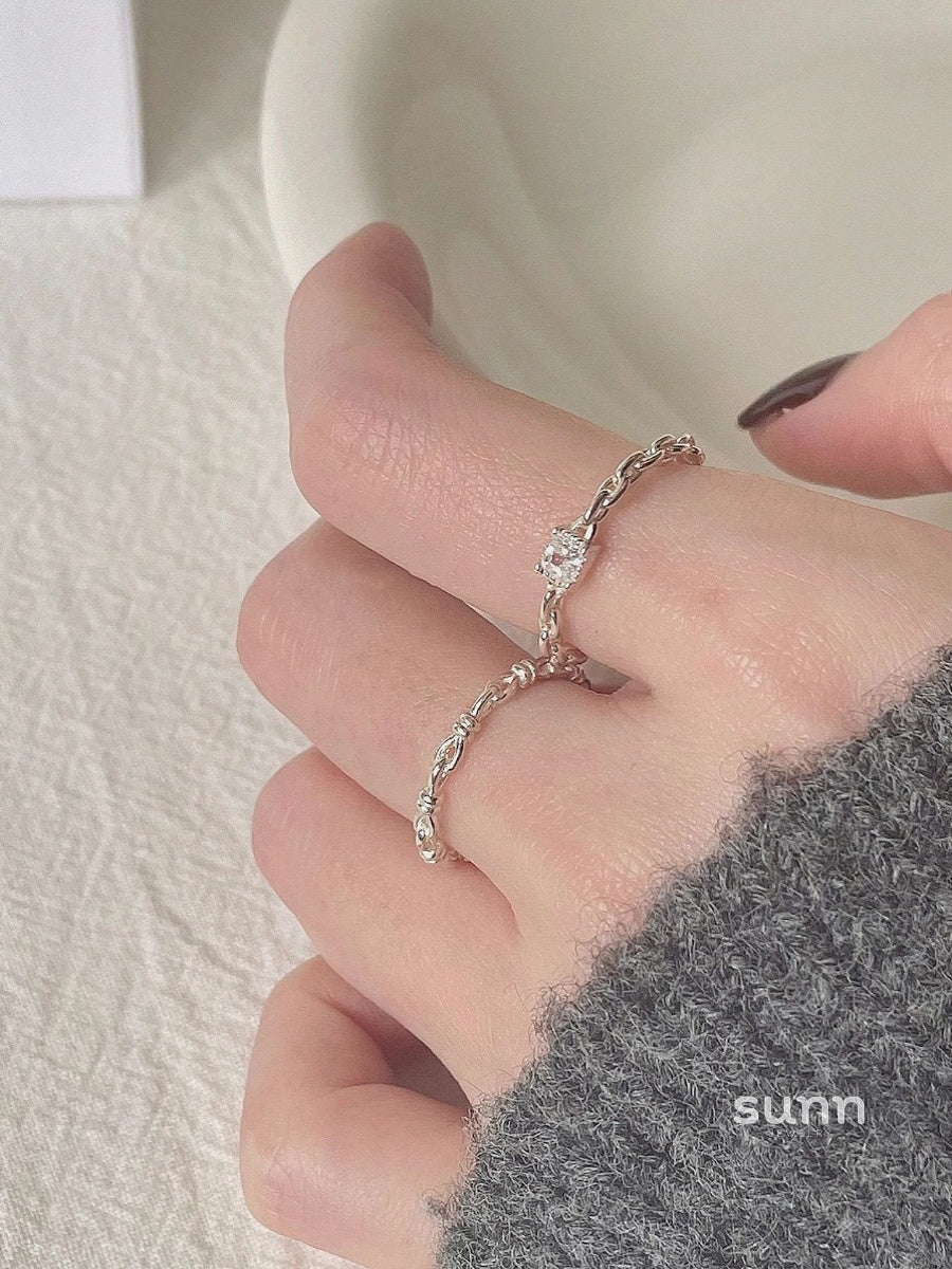 Zehra Braided White Stone Ring