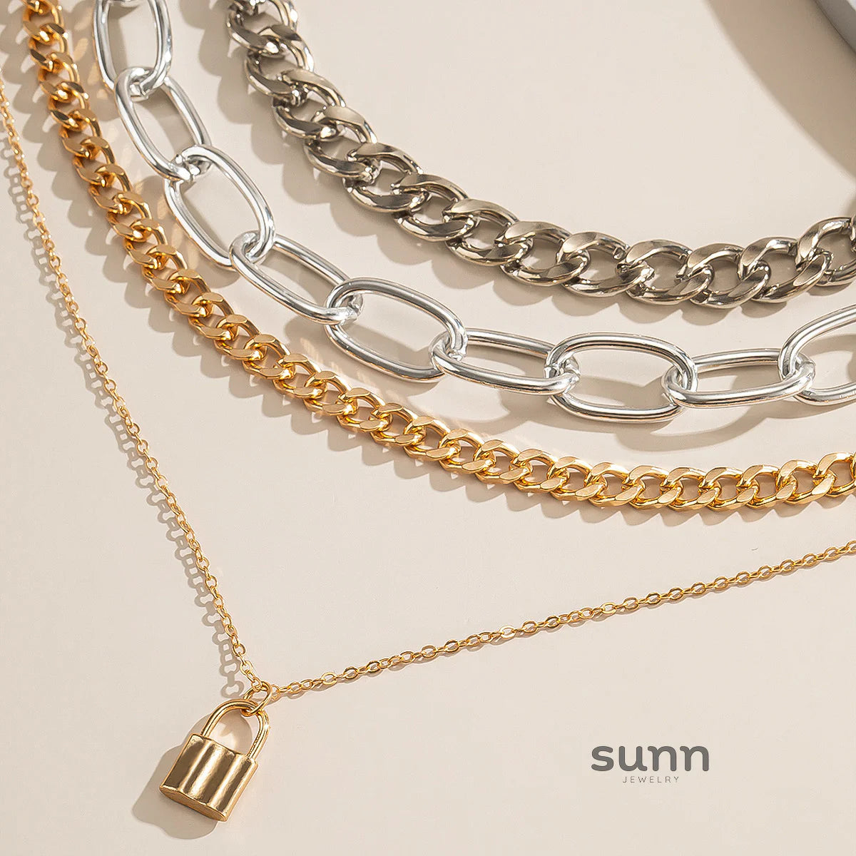 Zemira Multi-Layer Lock Necklace