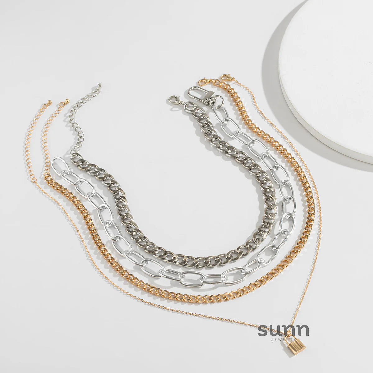 Zemira Multi-Layer Lock Necklace