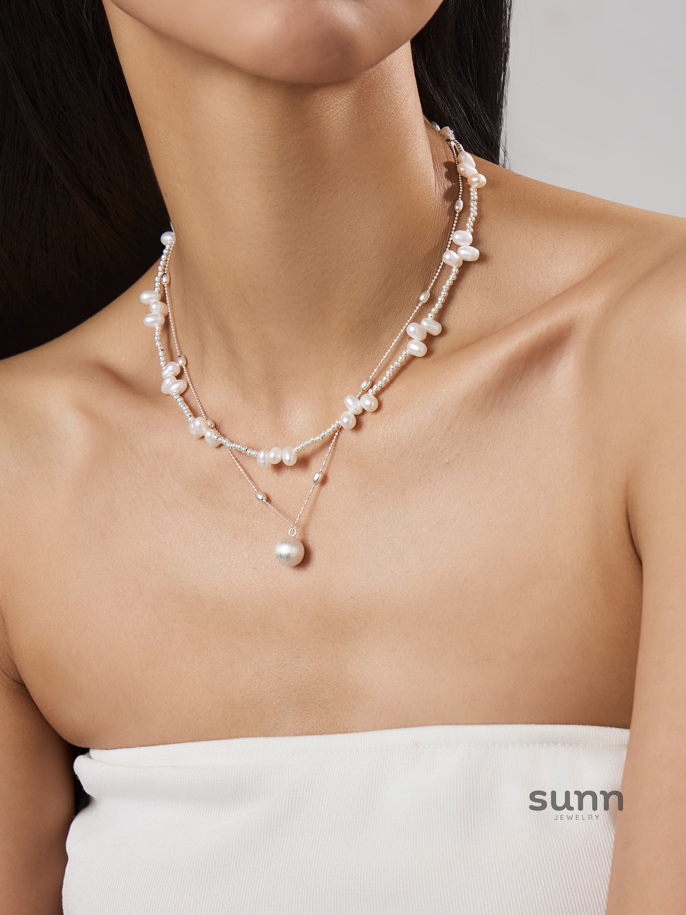 Zenaida Layered Pearl Necklace [U4O7GYWE]