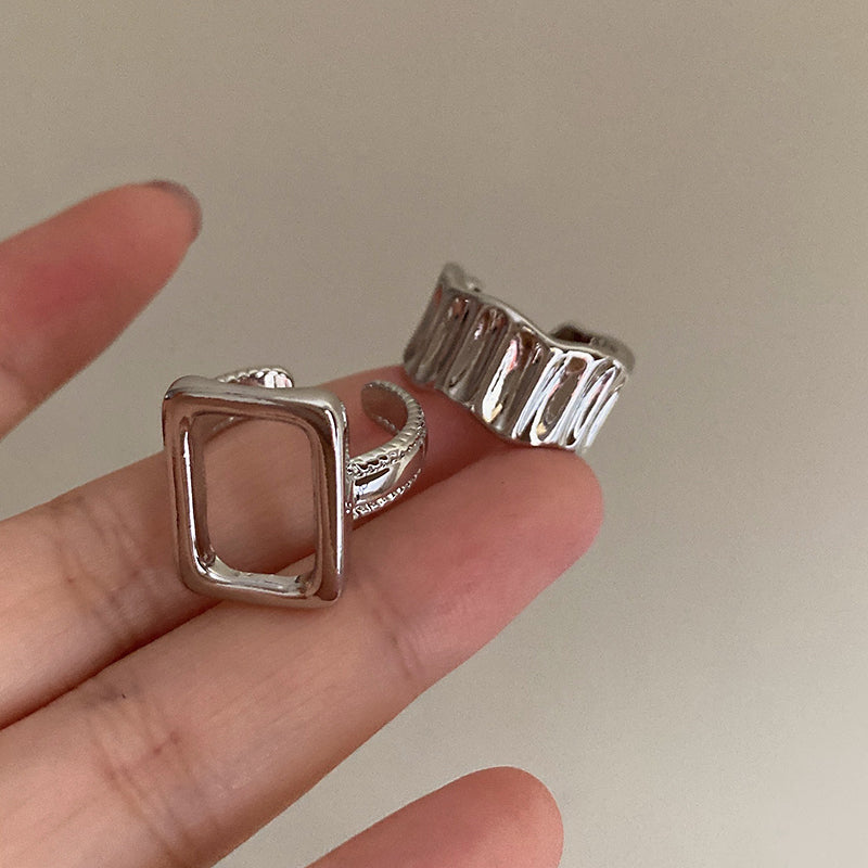 Zenaida Retro Silver Ring Set [HSGU6VMH]