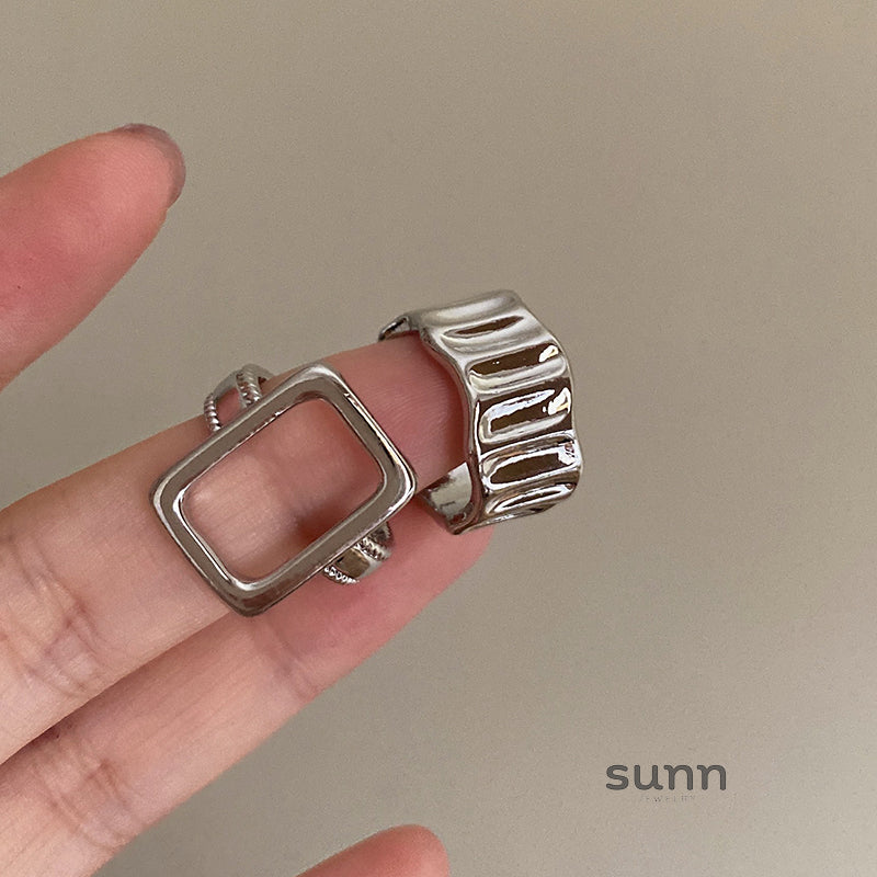 Zenaida Retro Silver Ring Set [HSGU6VMH]
