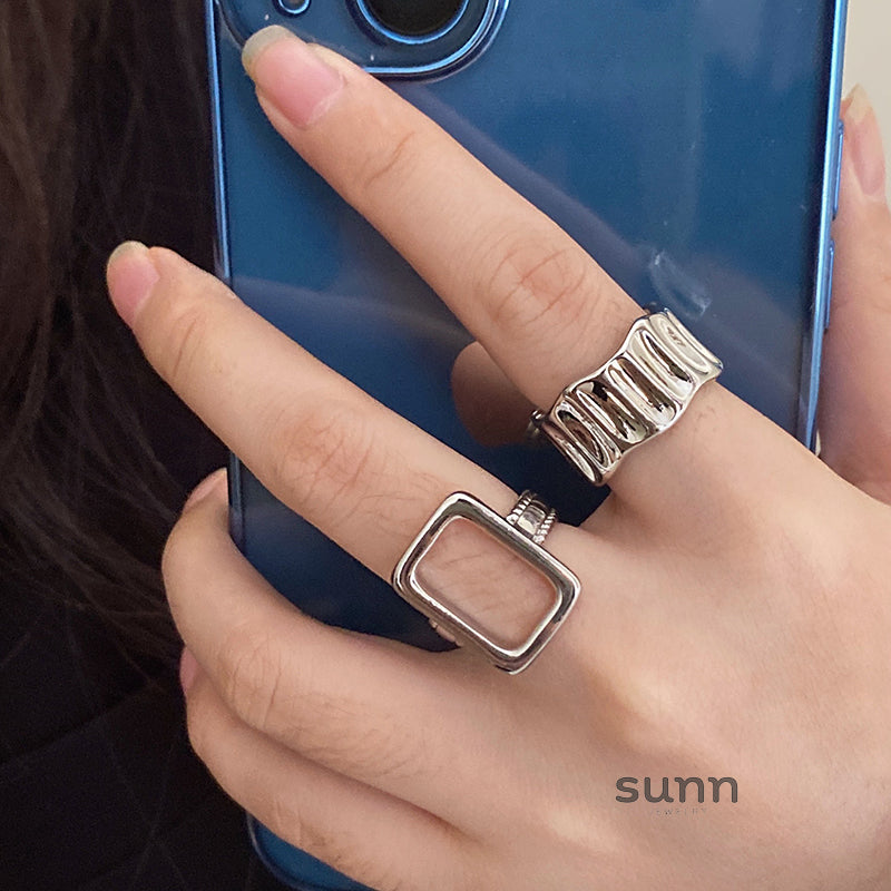Zenaida Retro Silver Ring Set [0I26VYWZ]