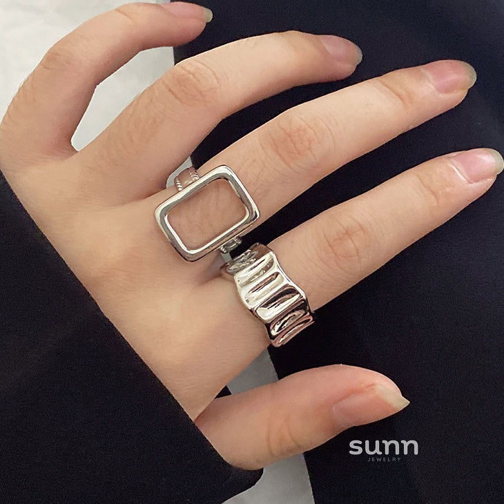 Zenaida Retro Silver Ring Set [T71W2P46]