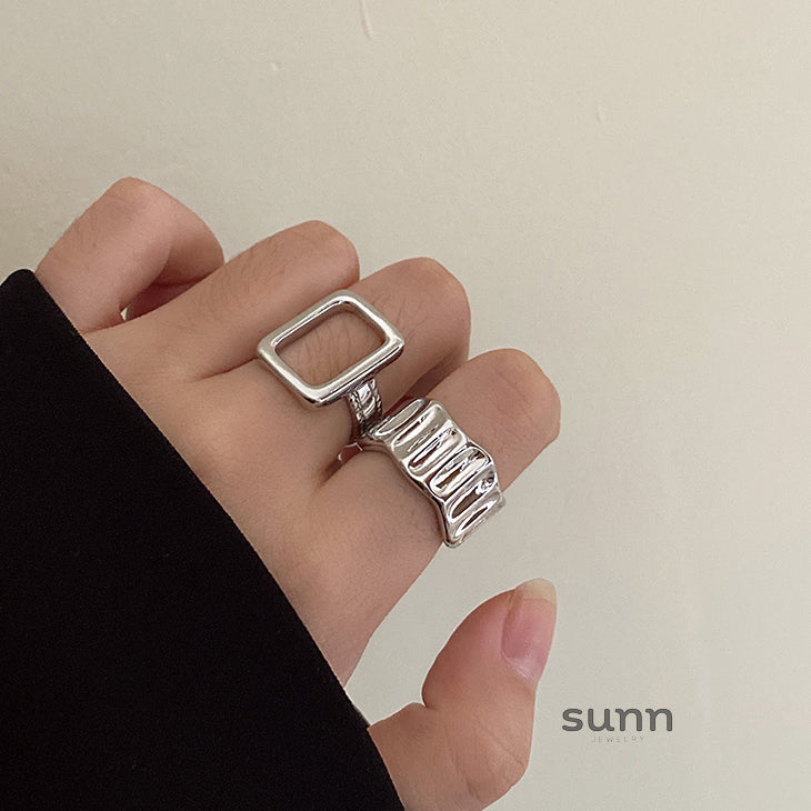 Zenaida Retro Silver Ring Set [H00U7WYQ]