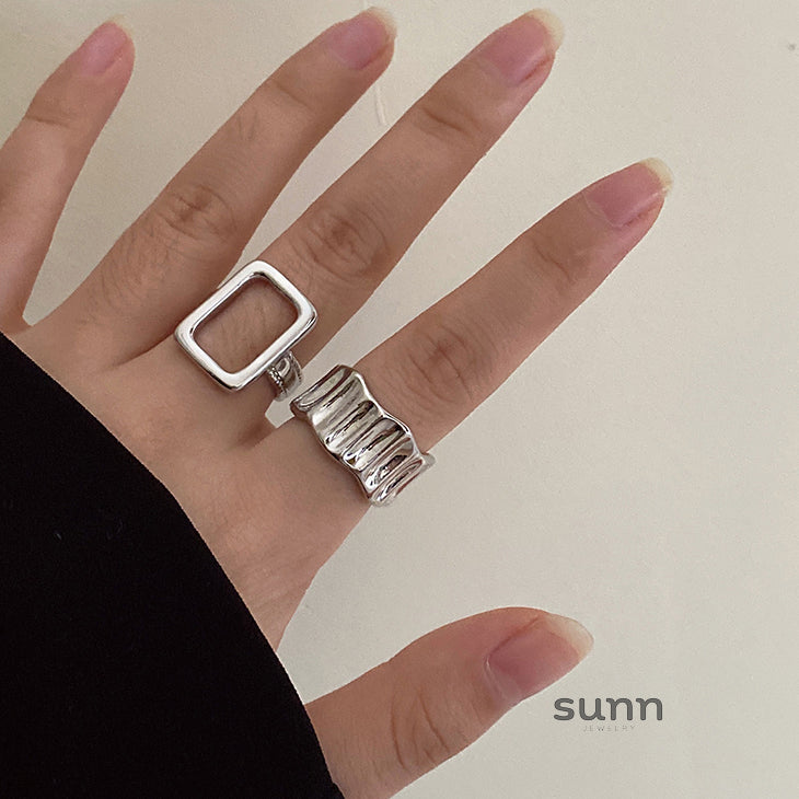 Zenaida Retro Silver Ring Set [77QA16Y8]