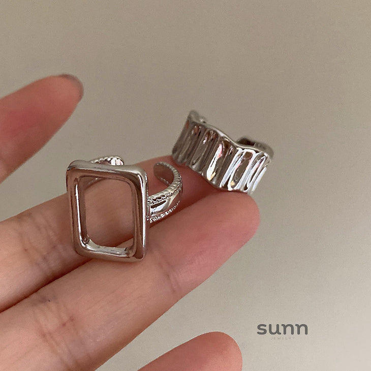 Zenaida Retro Silver Ring Set [K42YNT4I]
