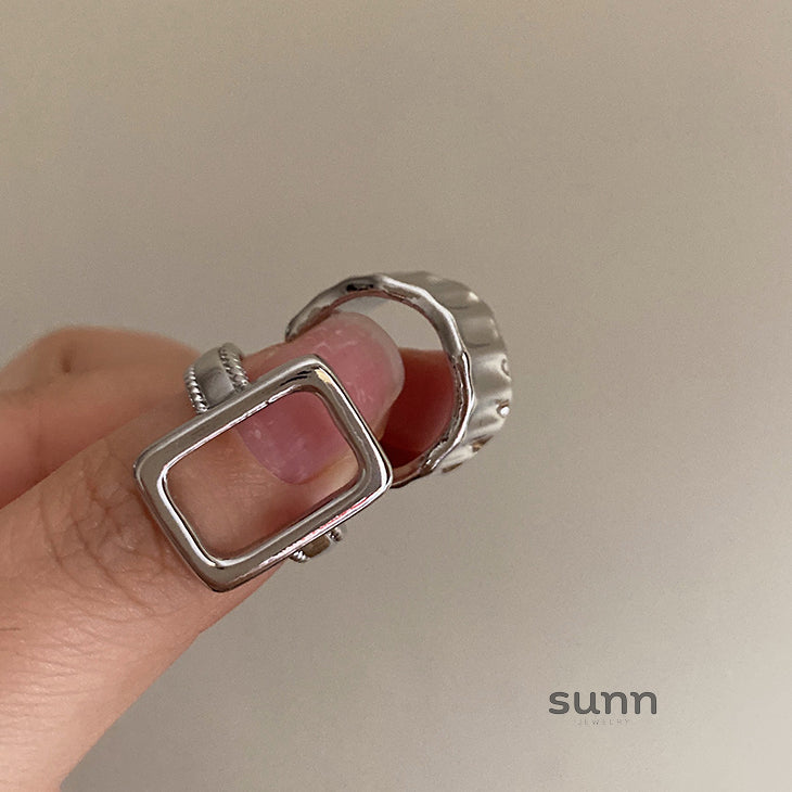 Zenaida Retro Silver Ring Set [09T8CTR1]