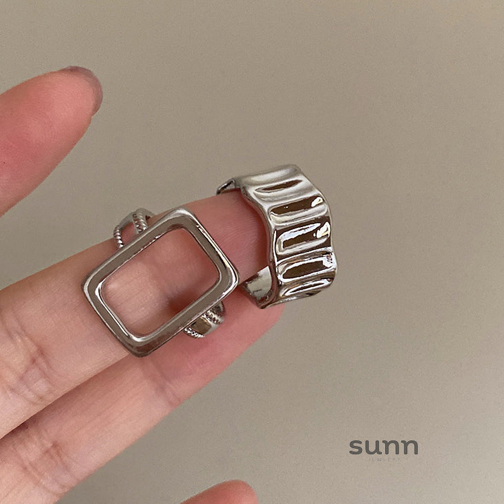 Zenaida Retro Silver Ring Set [IK3RJB8Y]