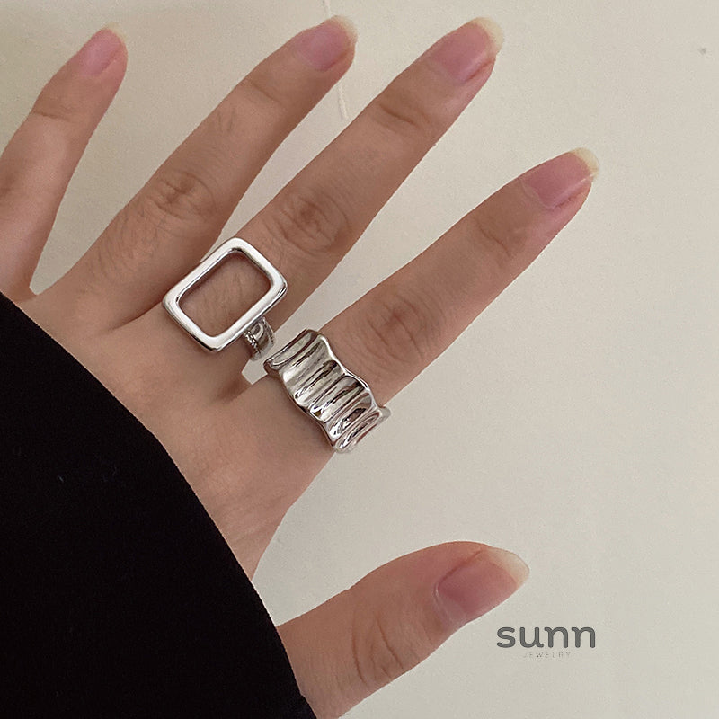 Zenaida Retro Silver Ring Set [7BTE24B6]