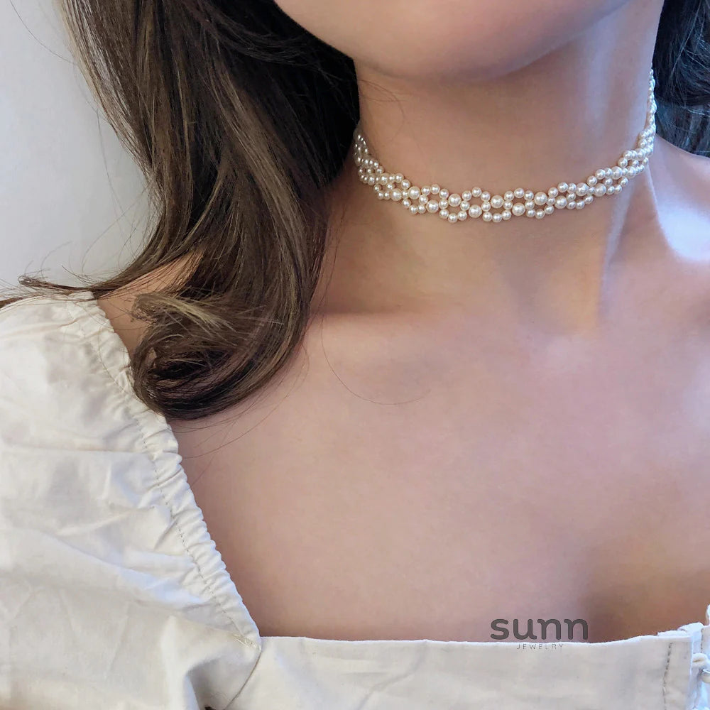 Zendaya Layered Pearl Choker