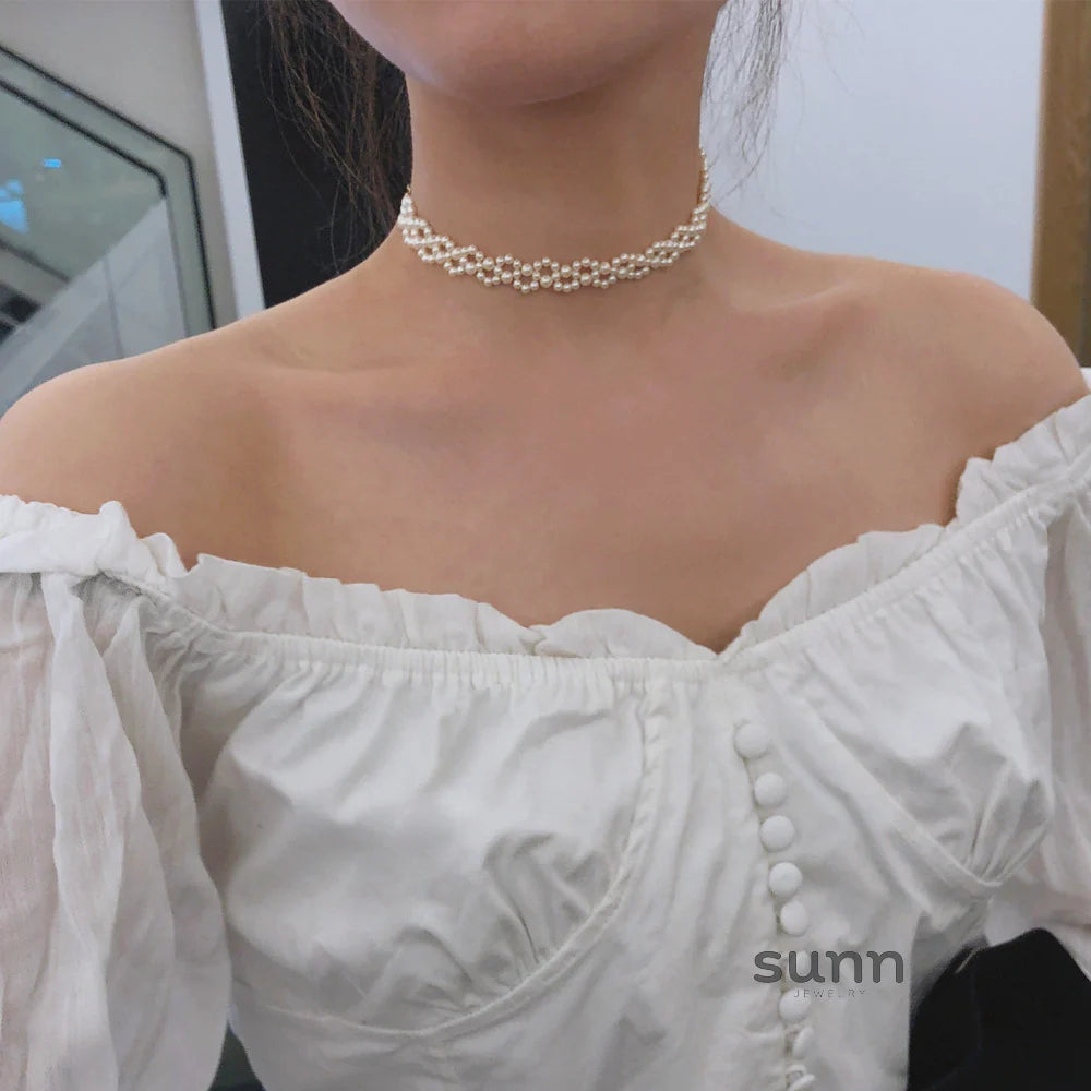 Zendaya Layered Pearl Choker