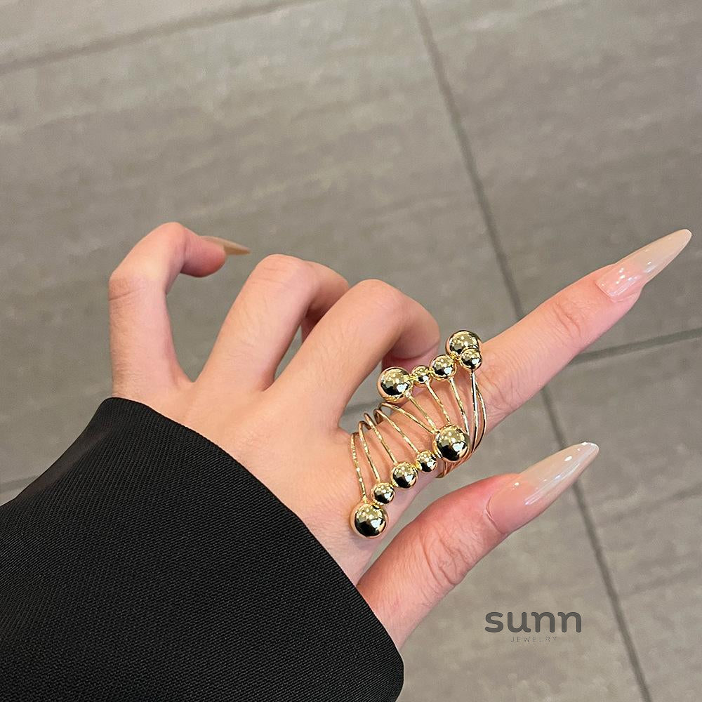 Zhuri Layered Sphere Ring [M619BQU5]