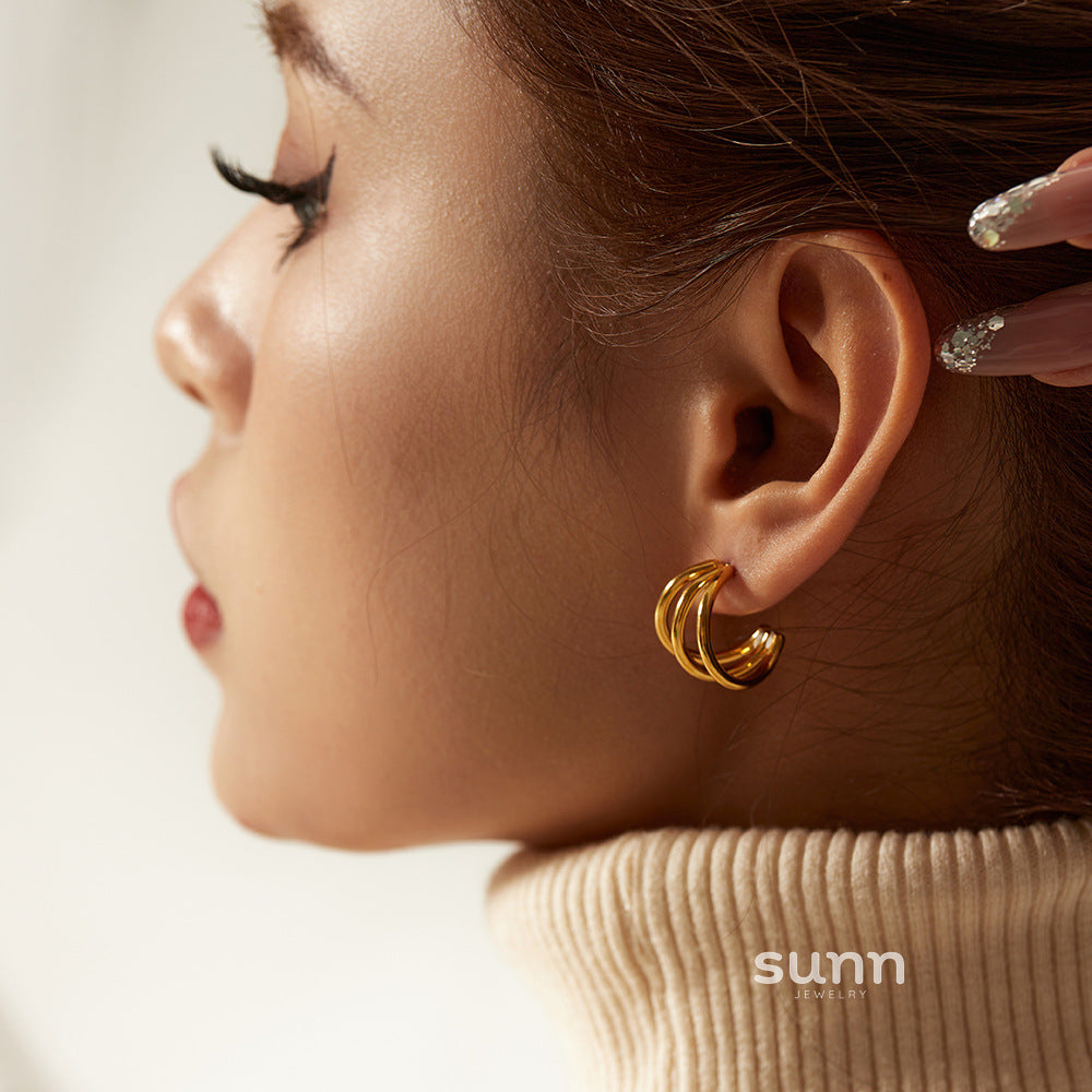 Ziah Linear Geometric Earrings [NHY88CTR]