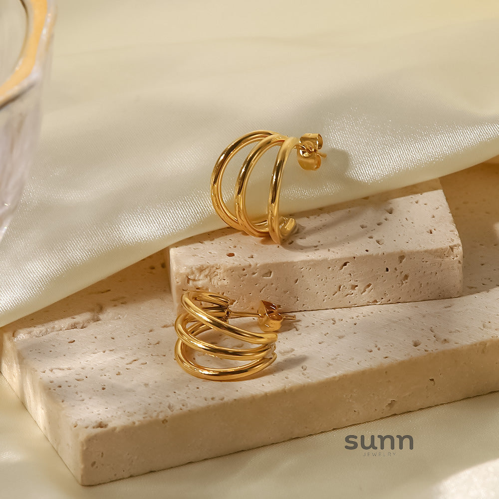 Ziah Linear Geometric Earrings [VHIU87SI]