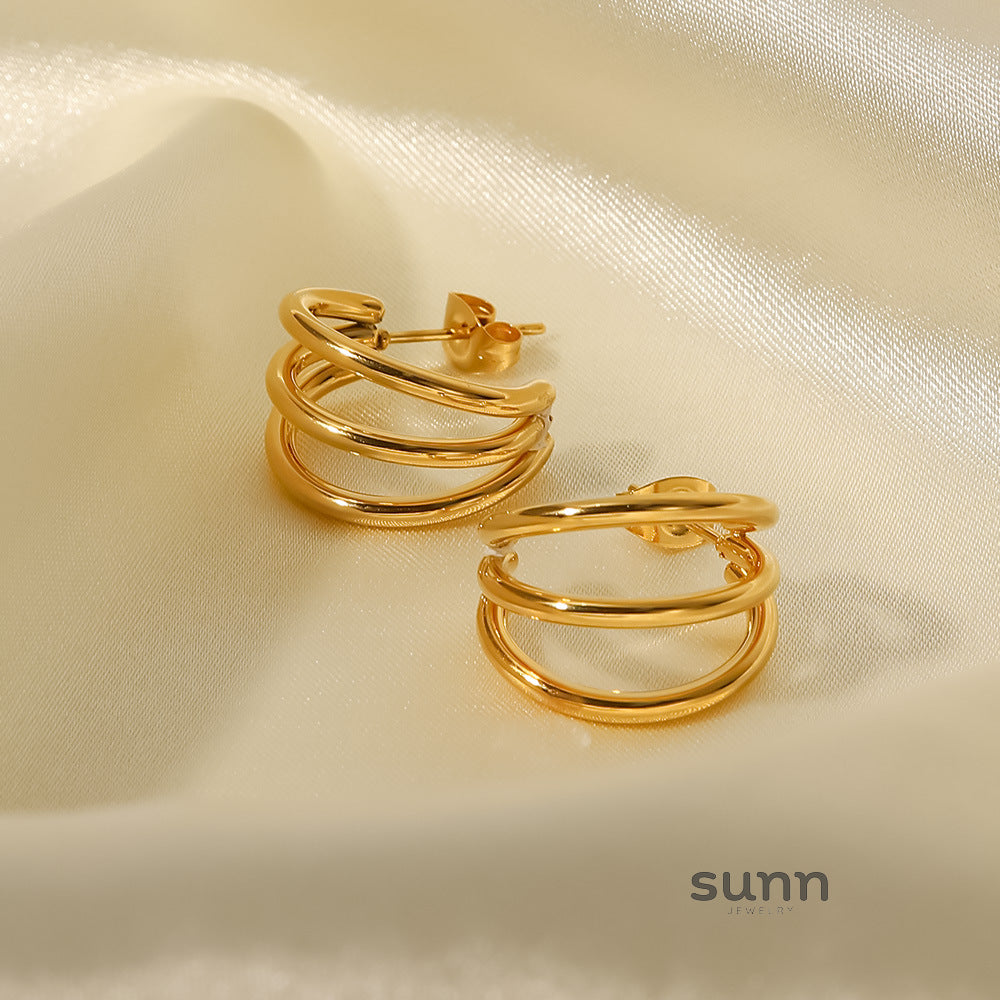 Ziah Linear Geometric Earrings [I0ASGME7]