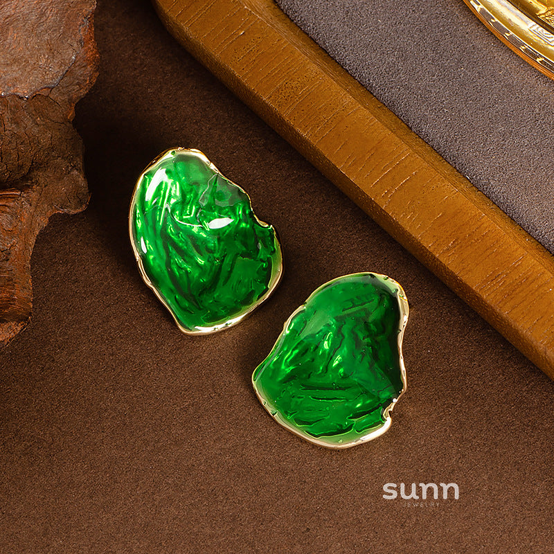 Ziana Irregular Enamel Drop Earrings [UAROG44S]