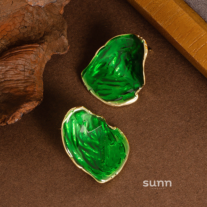 Ziana Irregular Enamel Drop Earrings [M97T2IPO]