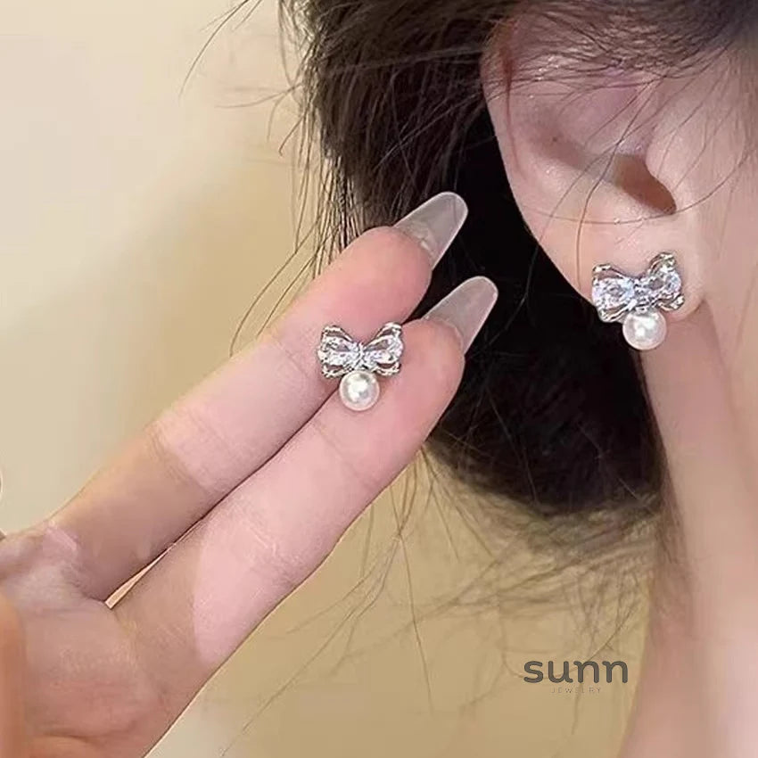 Zianna Delicate Butterfly Pearl Studs
