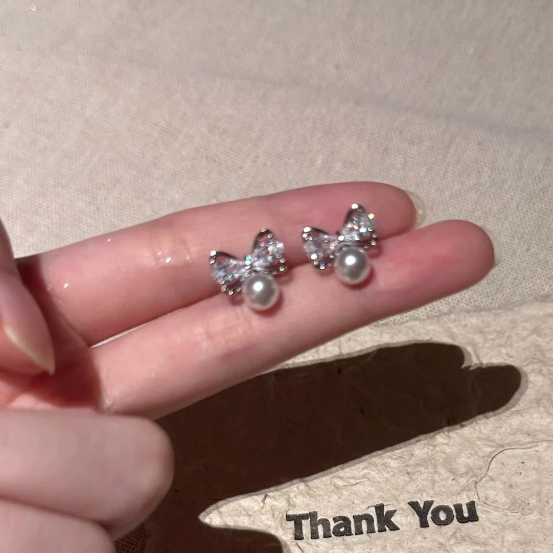 Zianna Delicate Butterfly Pearl Studs
